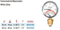 Mitalub Termometreli Alttan Manometreler(Ölçü Seçeneklerine Bakınız)