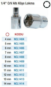 NT Tools 1/4'' Altı Köşe Lokmalar (Ölçü Seçeneklerine Bakınız)