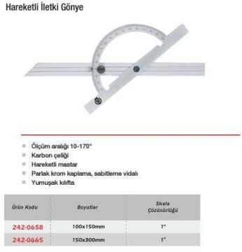 Werka Hareketli İletki Gönye (Ölçü Seçeneklerine Bakınız) 100x150mm