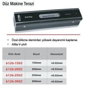 Werka Hassas Düz Makine Terazisi (Ölçü Seçeneklerine Bakınız) 150mm