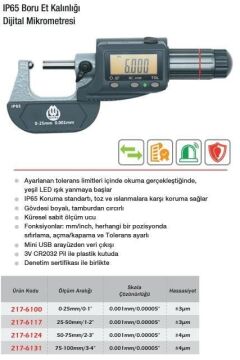 Werka Boru Et Kalınlığı Dijital Milkrometre(Ölçü Seçeneklerine Bakınız)