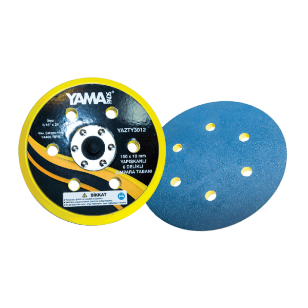 Yama Pads YTY3012 6.0'' 150x10 mm. 6 Delikli Yapışkanlı Zımpara Tabanı