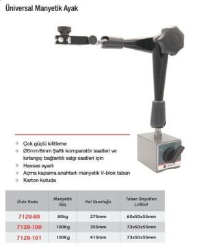 Werka Üniversal Manyetik Ayak (Ölçü Seçeneklerine Bakınız)