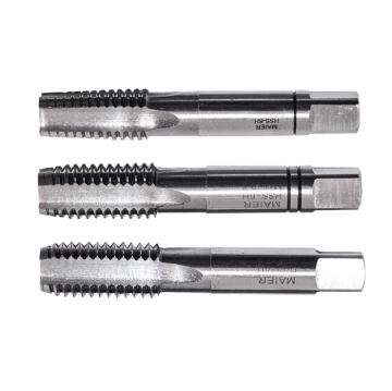 Maier DIN 352 Sol 3 Parçalı Takım - Metrik - HSS El Kılavuzları (Ölçü Seçeneklerine Bakınız)