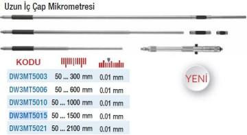 DW Measuring Uzun İç Çap Mikrometreler (Ölçü Seçeneklerine Bakınız)