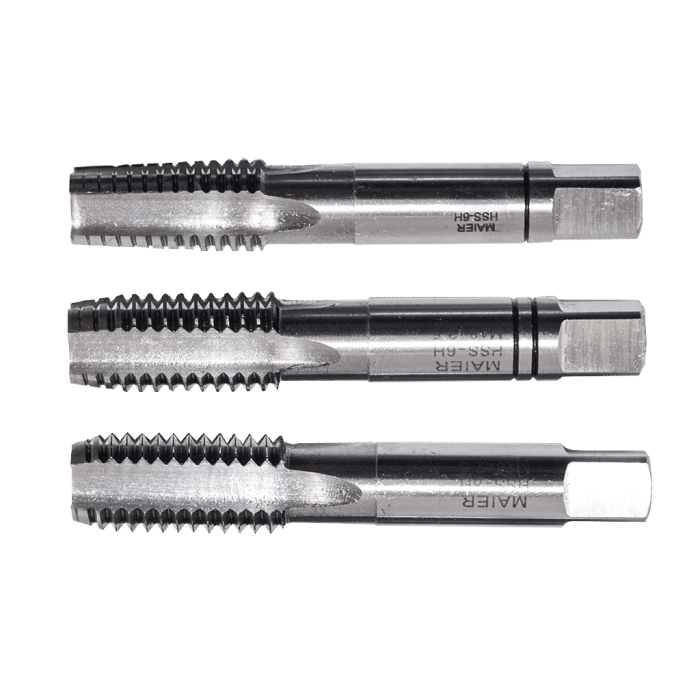 Maier DIN 352 Sol 3 Parçalı Takım - Metrik - HSS El Kılavuzları (Ölçü Seçeneklerine Bakınız) M5 x 0.80 LH