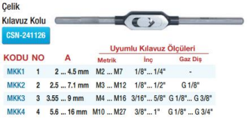 Maier HSS Çelik Kılavuz Kolları  (Ölçü Seçeneklerine Bakınız)