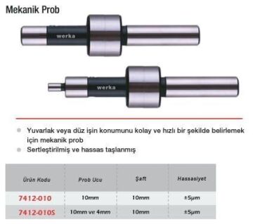 Werka Mekanik Prob (Ölçü Seçeneklerine Bakınız)