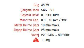 Vido WD010120450 Darbesiz Matkap 450W