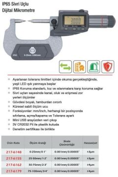 Werka Sivri Uçlu Dijital Mikromere (Ölçü Seçeneklerine Bakınız)