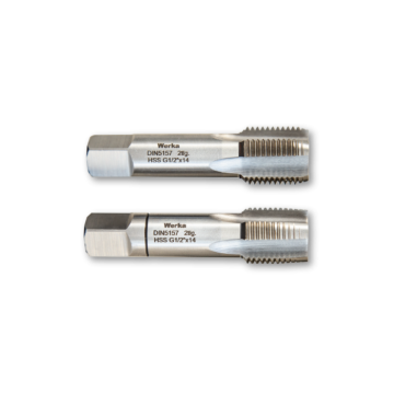 Werka DIN5157 -  GAZ DİŞ 2 Parçalı Takım - HSS Düz El Kılavuzu(Ölçü Seçeneklerine Bakınız) G 1'' x 11