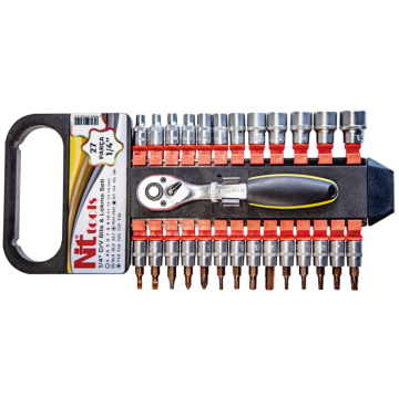 NT Tools NCSET63 27 Parça 1/4'' Altı Köşe CR-V Bits ve Lokma Seti