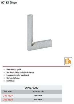 Werka 90° Kıl Gönye DIN875/00 (Ölçü Seçeneklerine Bakınız)