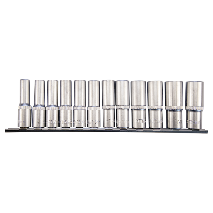 NT Tools NCSET75 12 Parça 1/2'' Altı Köşe CR-V Uzun Lokma Seti