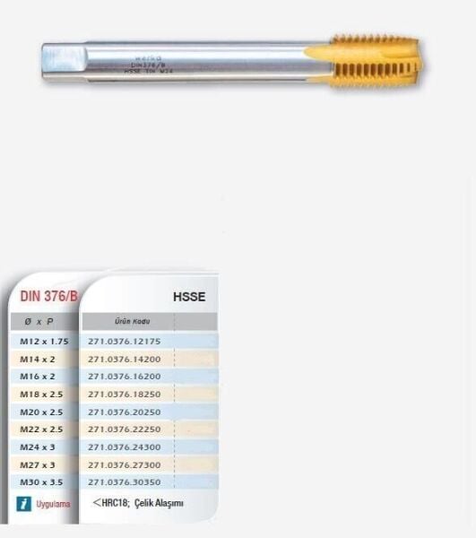 Werka DIN376/B HSS-E Düz Makine Kılavuzu(Ölçü Seçeneklerine Bakınız)