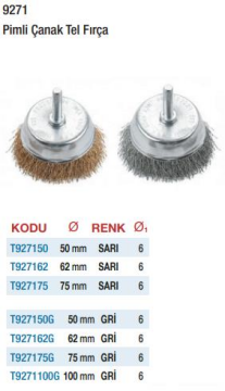 Tower Gri Pimli Çanak Tel Fırça (Ölçü Seçeneklerine Bakınız)