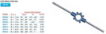 Maier HSS Çelik Döküm Pafta Kolları  (Ölçü Seçeneklerine Bakınız)