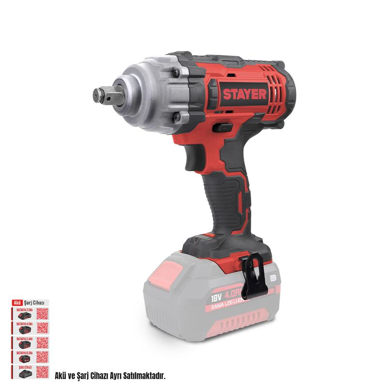 Stayer IWL20 Akülü Somun Sıkma1/2 Li-ion 18V(Aküsüz Solo Makina)