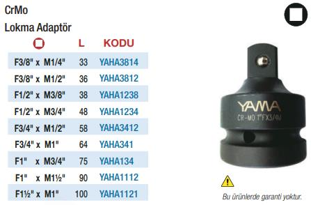 Yama Havalı Lokma Adaptörleri  (Ölçü Seçeneklerine Bakınız)