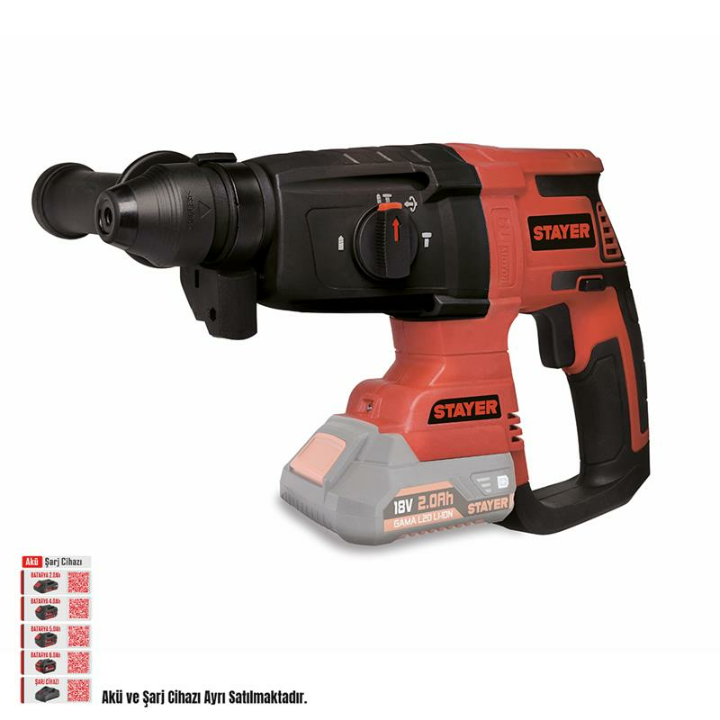 Stayer HDBL20 Akülü Kırıcı-Delici 18V 4.0 Ah Kömürsüz 2.8J SDS PLUS (Aküsüz Solo Makina)