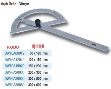 DW Measuring Açılı İletki Gönyeler (Ölçü Seçeneklerine Bakınız) 80 x 120mm