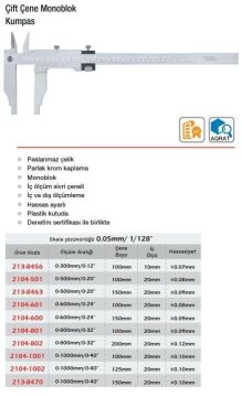 Werka Çift Çene Monoblok Kumpas 0.02mm (Ölçü Seçeneklerine Bakınız)
