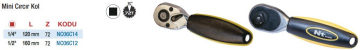 NT Tools 72 Dişli Mini Cırcır Lokma Kollar (Ölçü Seçeneklerine Bakınız)