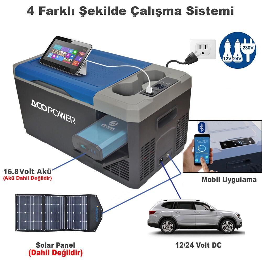 Acopower V18 220Volt 18LT Kompresörlü Outdoor Oto Buzdolabı