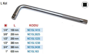 NT Tools L Kollar (Ölçü Seçeneklerine Bakınız)