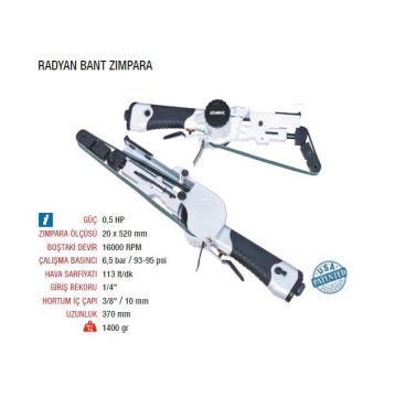 Emax ET-3020A0,5HP Radyan Bant Zımpara Tabancası Makinesi