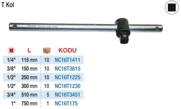 NT Tools T Kollar (Ölçü Seçeneklerine Bakınız)
