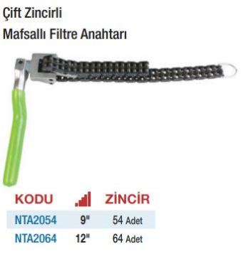 NT Tools Çift Zincirli Mafsallı Filtre Anahtarları(Ölçü Seçeneklerine Bakınız)