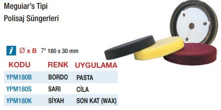 Yama Pads MEGUIAR'S tipi Polisaj Süngerleri (Ölçü Seçeneklerine Bakınız) Sarı - Cila
