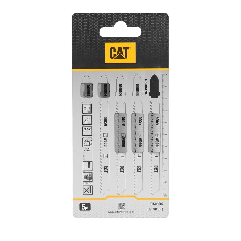 CAT DA06004 5 Parça Profesyonel Ahşap Ters Çapaksız Temiz Kesim Dekupaj Testere Bıçağı, Ucu