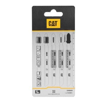 CAT DA06004 5 Parça Profesyonel Ahşap Ters Çapaksız Temiz Kesim Dekupaj Testere Bıçağı, Ucu
