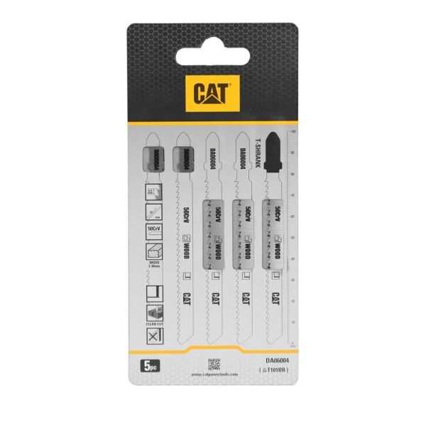 CAT DA06004 5 Parça Profesyonel Ahşap Ters Çapaksız Temiz Kesim Dekupaj Testere Bıçağı, Ucu