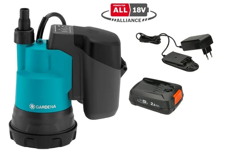 Gardena 14600-20 Akülü Temiz Su Dalgıç Pompası 2000/2 18V P4A Kullanıma Hazır Set