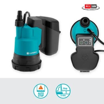 Gardena 14600-20 Akülü Temiz Su Dalgıç Pompası 2000/2 18V P4A Kullanıma Hazır Set