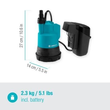 Gardena 14600-20 Akülü Temiz Su Dalgıç Pompası 2000/2 18V P4A Kullanıma Hazır Set