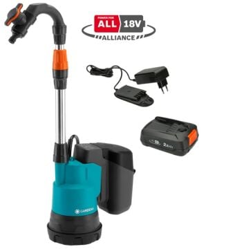 Gardena 14602-20 Akülü Yağmur Suyu Deposu Pompası 2000/2 18V P4A Kullanıma Hazır Set