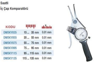 DW Measuring Saatli İç Çap Komparatörler (Ölçü Seçeneklerine Bakınız)