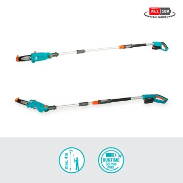 Gardena 14770-20  Akülü Teleskopik Çit Kesici TCS 20/18V P4A Kullanıma Hazır Set
