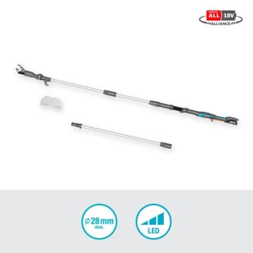 Gardena 14776-20 Akülü Teleskopik Yüksek Dal Makası HighCut 360/18V P4A Set