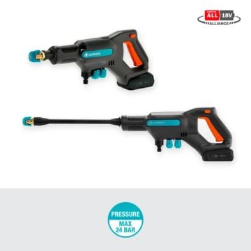 Gardena 14800-20 Akülü Orta Basınçlı Temizleyici AquaClean 24/18V P4A Kullanıma Hazır Set