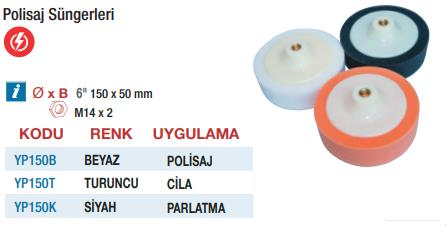 Yama Pads POLİSAJ SÜNGERLERİ (Ölçü Seçeneklerine Bakınız) Siyah - Parlatma
