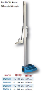 DW Measuring Tek Kolon Yükseklik Mihengirleri (Ölçü Seçeneklerine Bakınız)