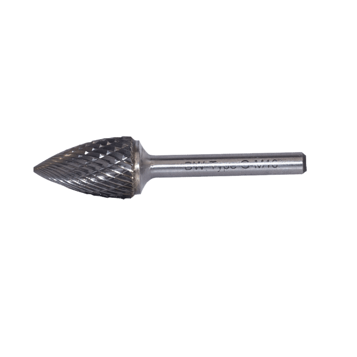 DW Carbide G Tipi Sivri Kavisli - Karbür Kalıpçı Frezeleri (Ölçü Seçeneklerine Bakınız) 6.3 x 3mm