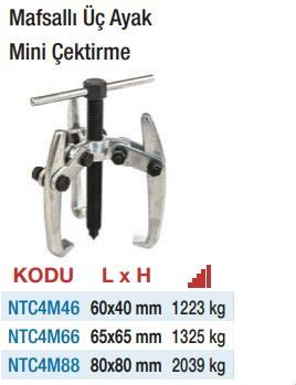 NT Tools Mafsallı Üç Ayak Düz Mini Çektirmeler (Ölçü Seçeneklerine Bakınız)