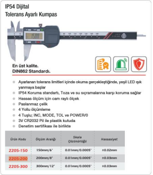 Werka IP54 Dijital Kumpas(Ölçü Seçeneklerine Bakınız)
