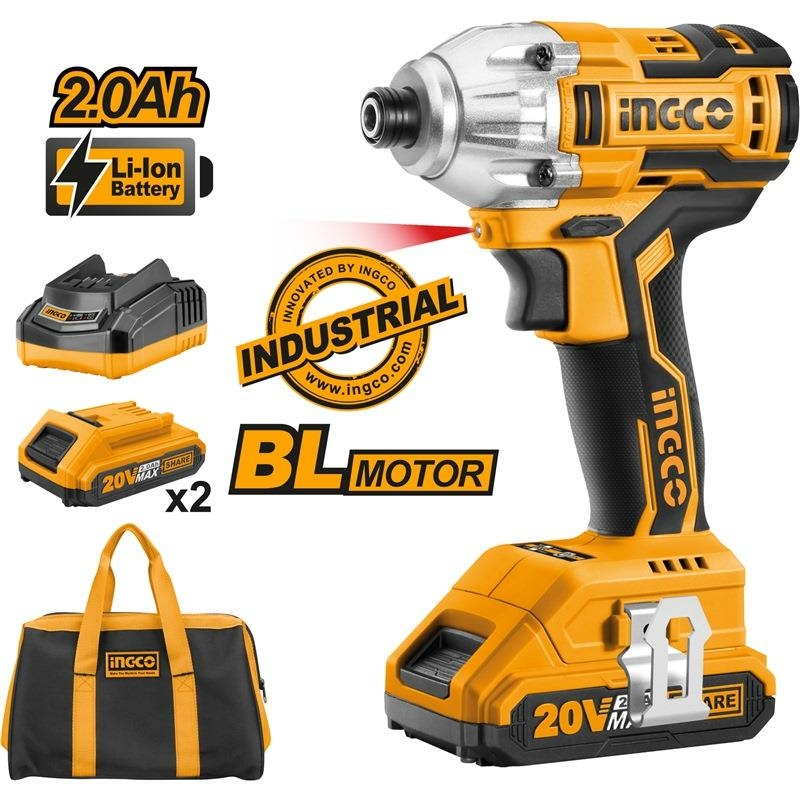 ingco CIRLI2002 Li-ion Akülü Vidalama Kömürsüz 1/4'''' 20V 2.0Ah''